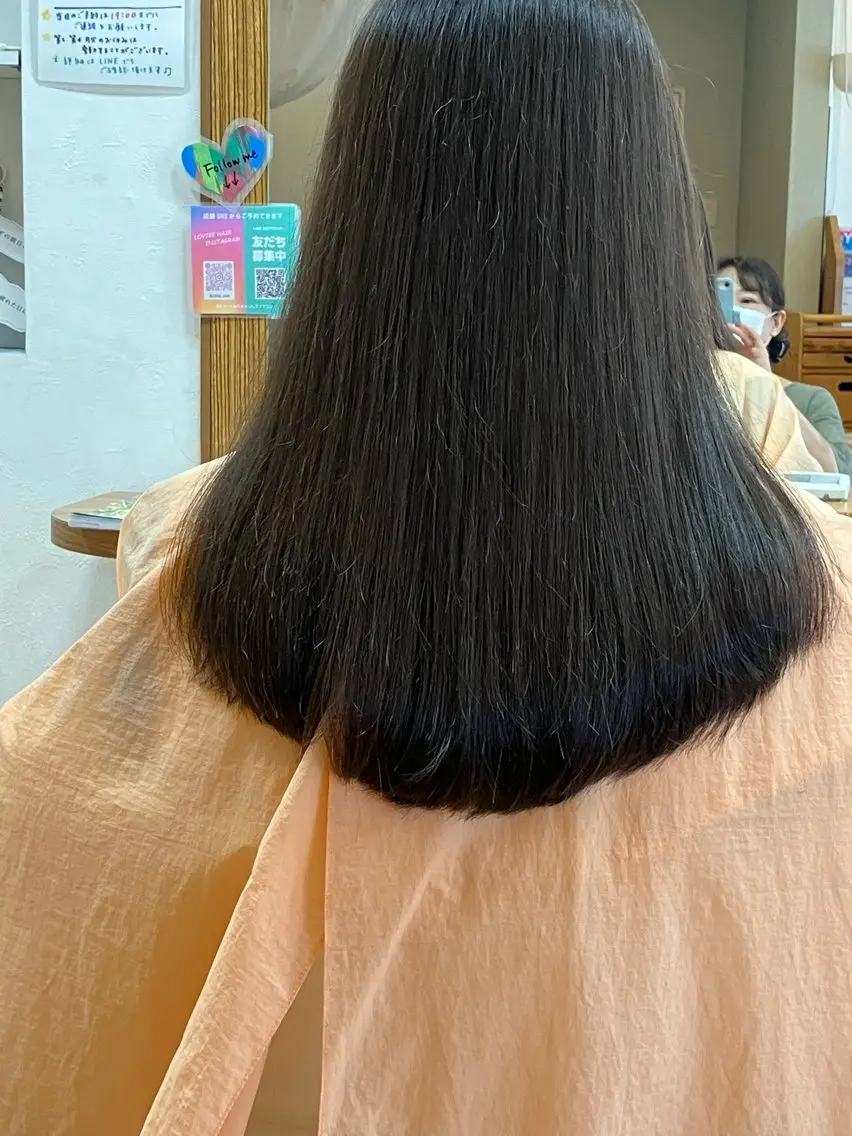 ロング 高畑駅×縮毛矯正 縮毛矯正×湯浅貴子のヘアスタイル