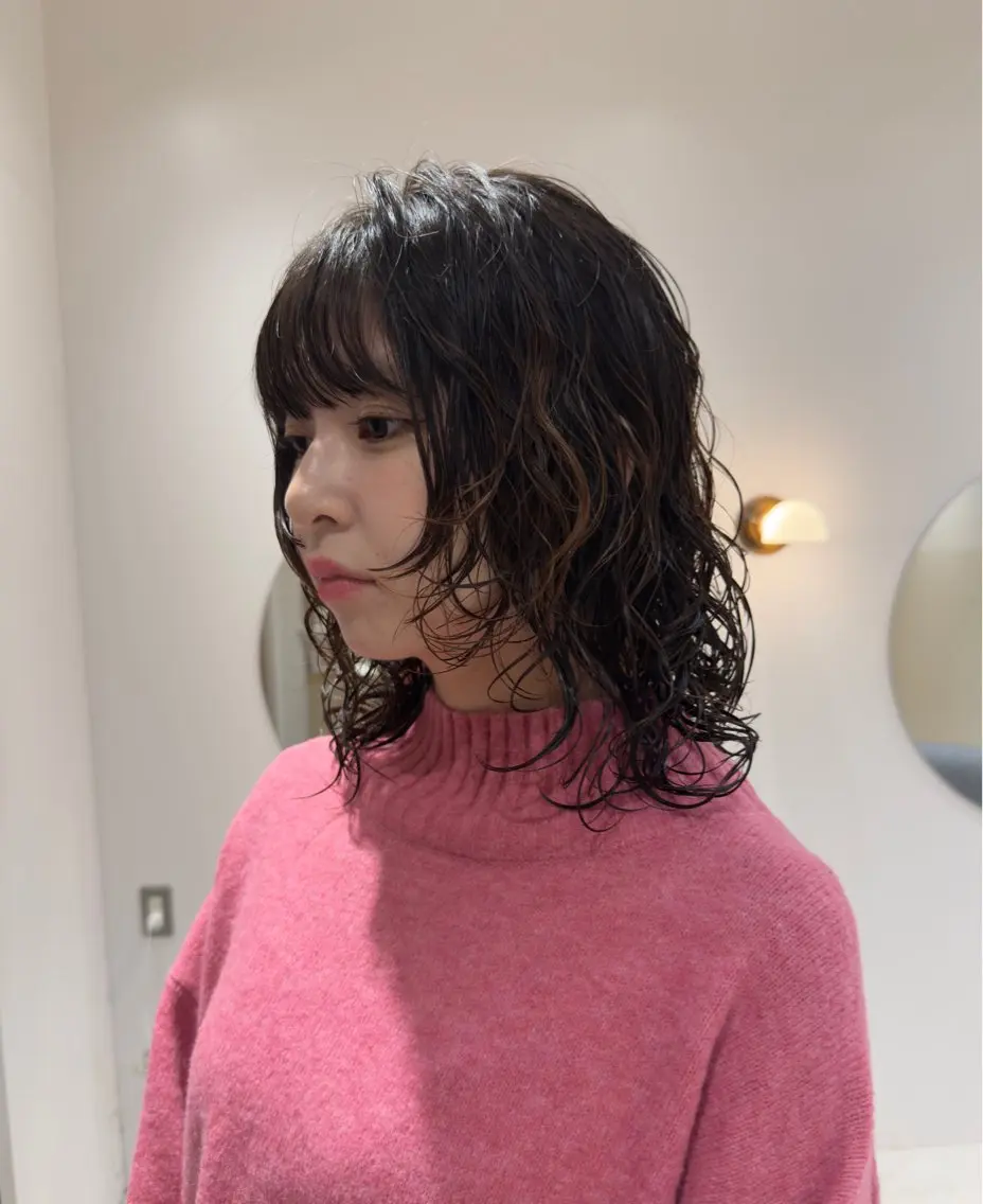 ショート カラー パーマ パーマ/ボブ /レイヤー チヒロのヘアスタイル