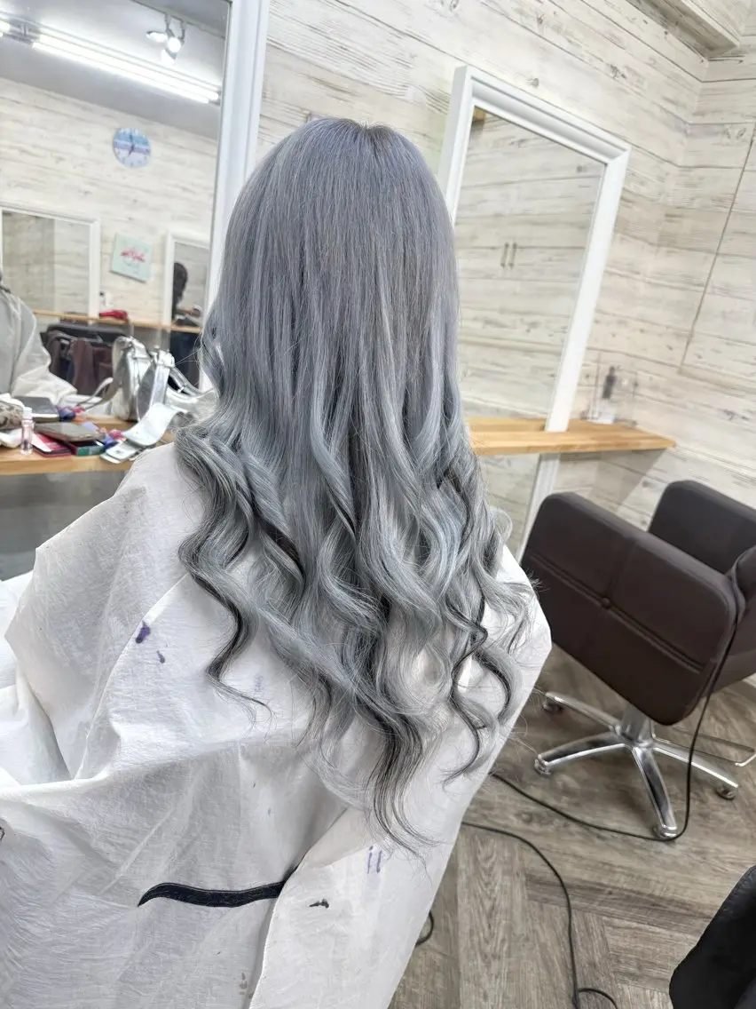 ロング カラー ブリーチ エクステ ヘアカラー エクステ 北沢 隆のヘアスタイル