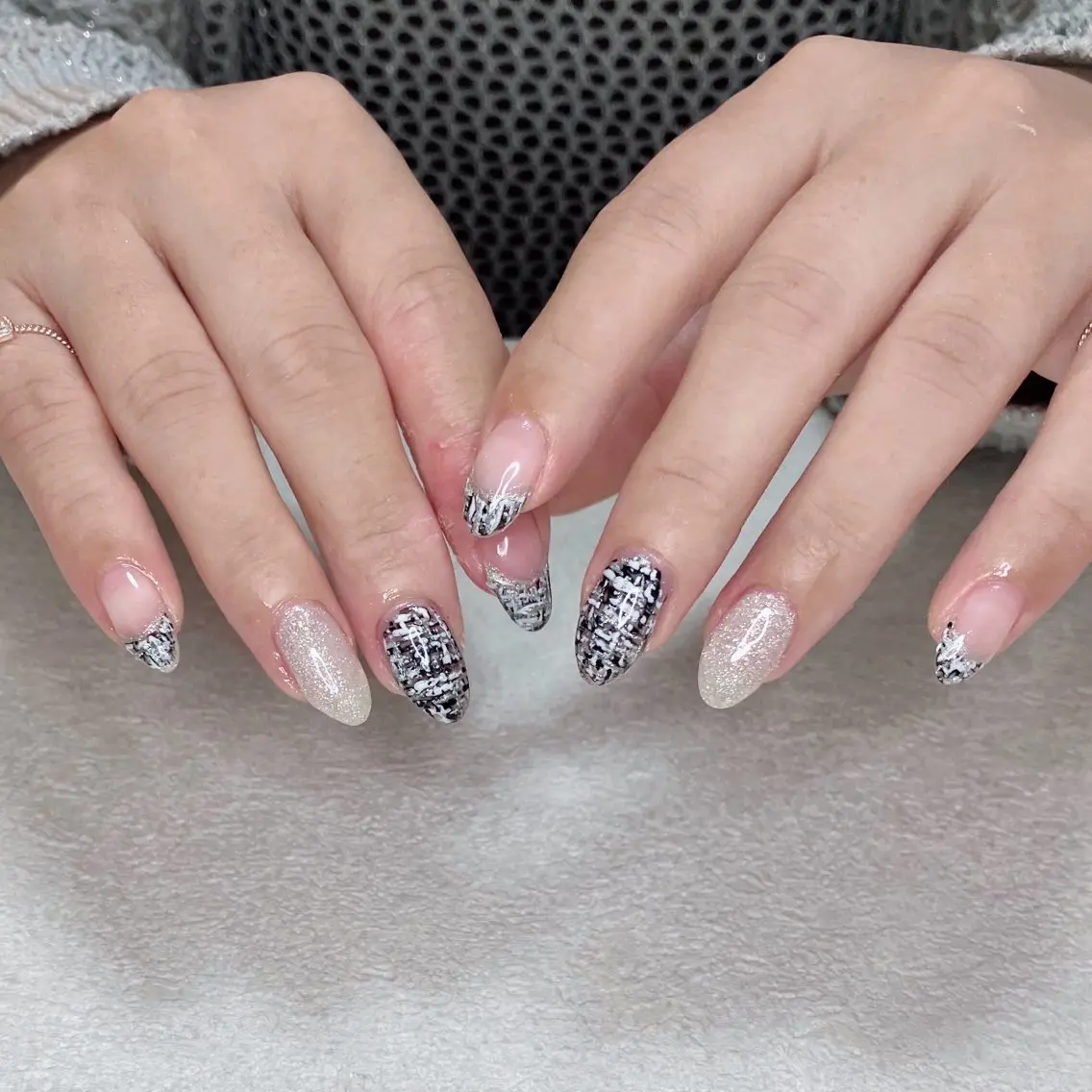 ネイル ツイードネイル EMUR水口店 nail  Akiのネイルデザイン