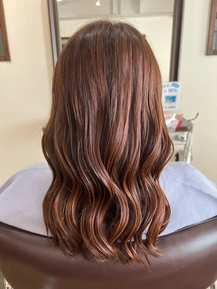 セミロング カラー ブラウンカラー 大西 碧海のヘアスタイル
