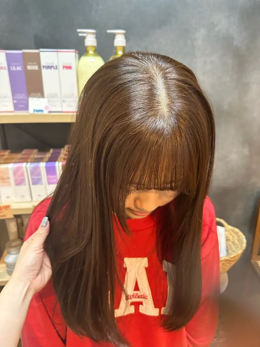ロング ヘアカラー トリートメント 坂庭 美夢のヘアスタイル
