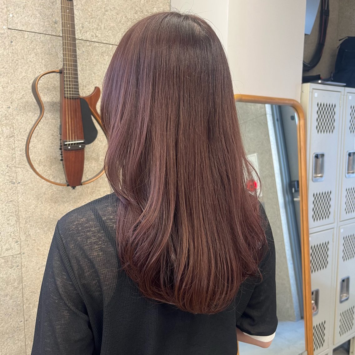 ロング カラー ブラウンカラー ピンクカラー ピンクブラウン レイヤーカット カット ヘアカラー トリートメント SiLO yuri andoのヘアスタイル