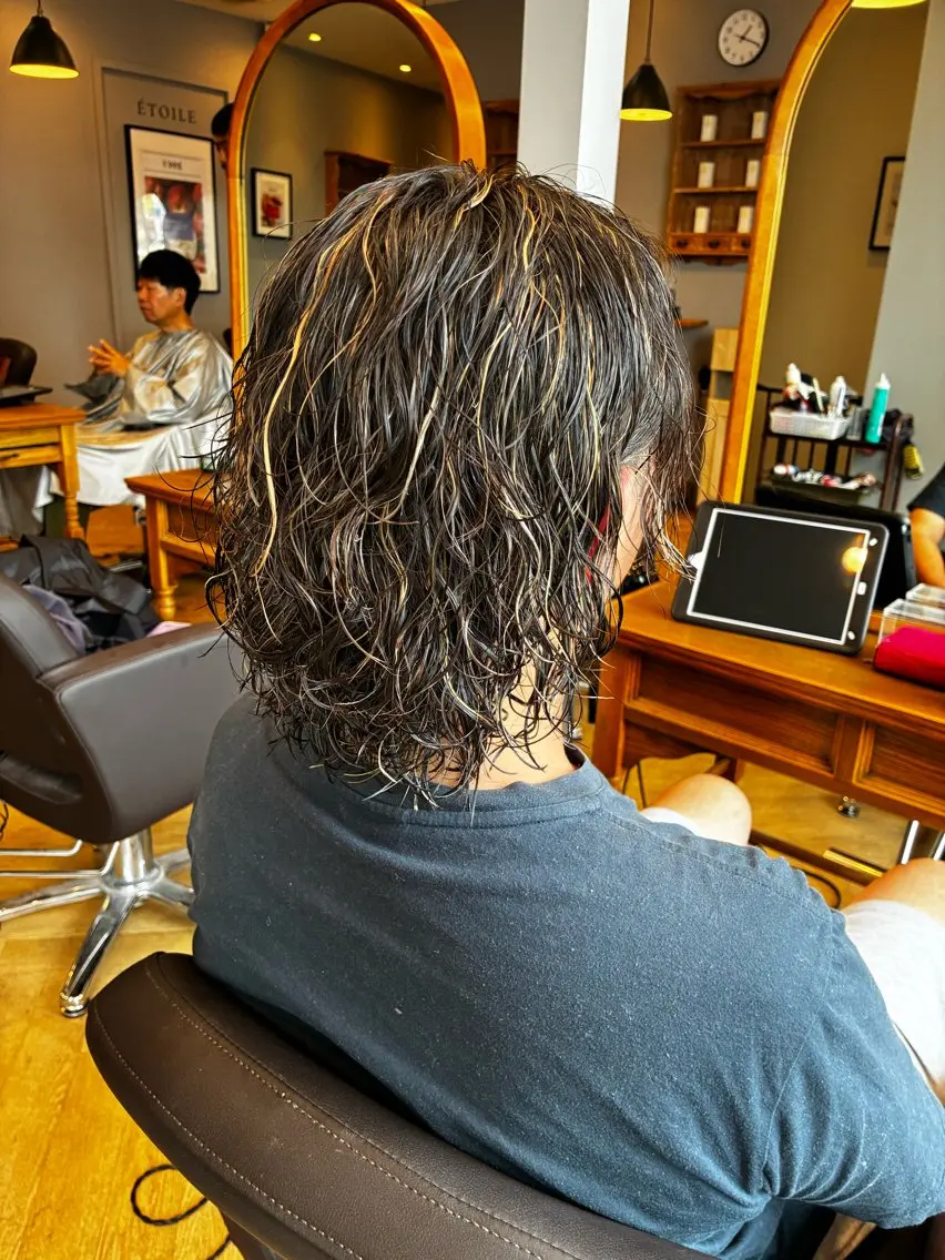 ミディアム パーマ カット パーマ 山際勇策 /岐阜美容師のヘアスタイル