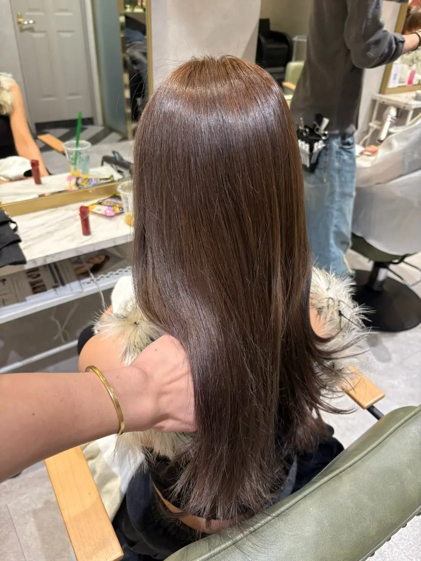 セミロング カット ヘアカラー トリートメント 透明感カラー/顔周り カット/ののか💞のヘアスタイル