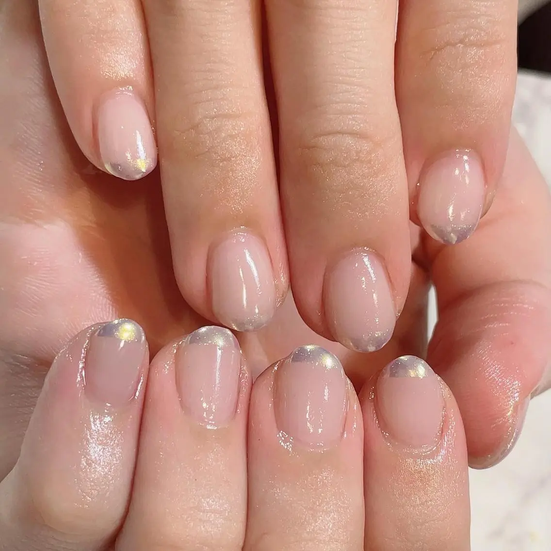 ネイル オーロラネイル フレンチネイル Nail salon Ariettyのネイルデザイン