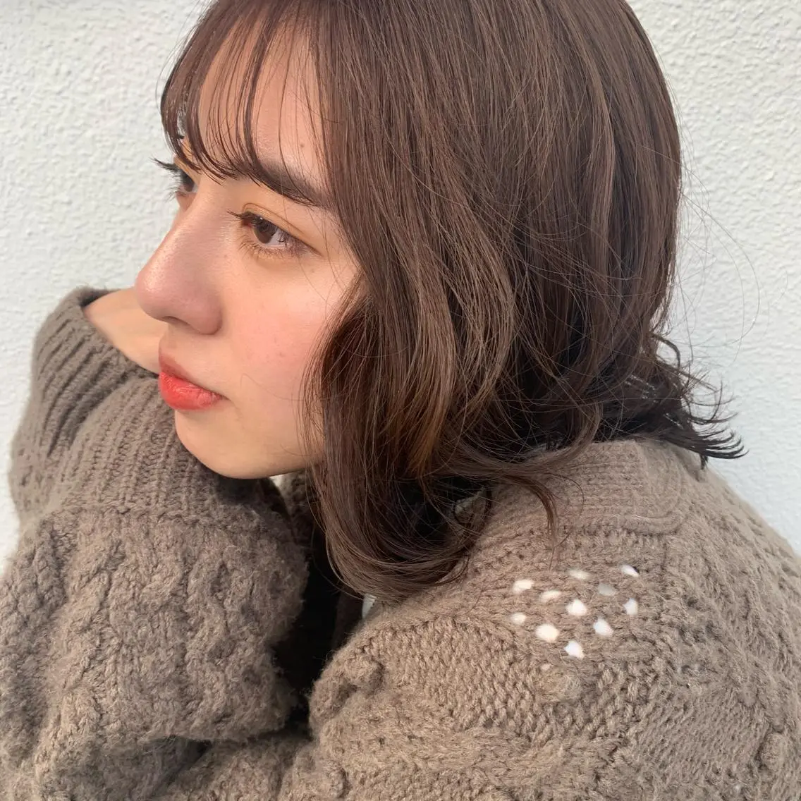 ミディアム ヘアカラー ナチュラル透明感🌱 小山美樹子のヘアスタイル