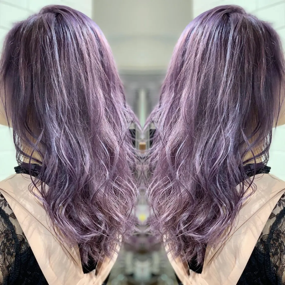 セミロング カラー ヘアアレンジ 縮毛矯正 トリートメント ヘアセット 髪質改善×ハイトーン 中田啄也のヘアスタイル