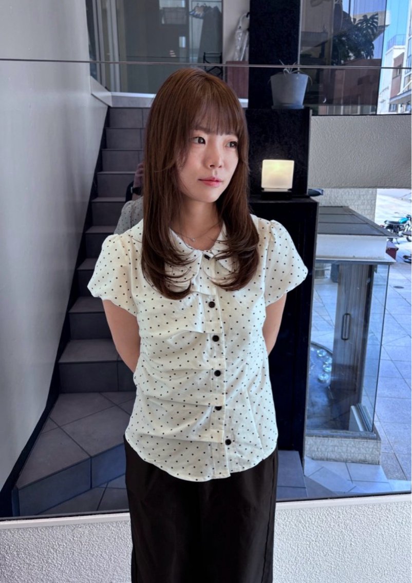 セミロング カット ヘアカラー トリートメント 竹田 佳奈のヘアスタイル