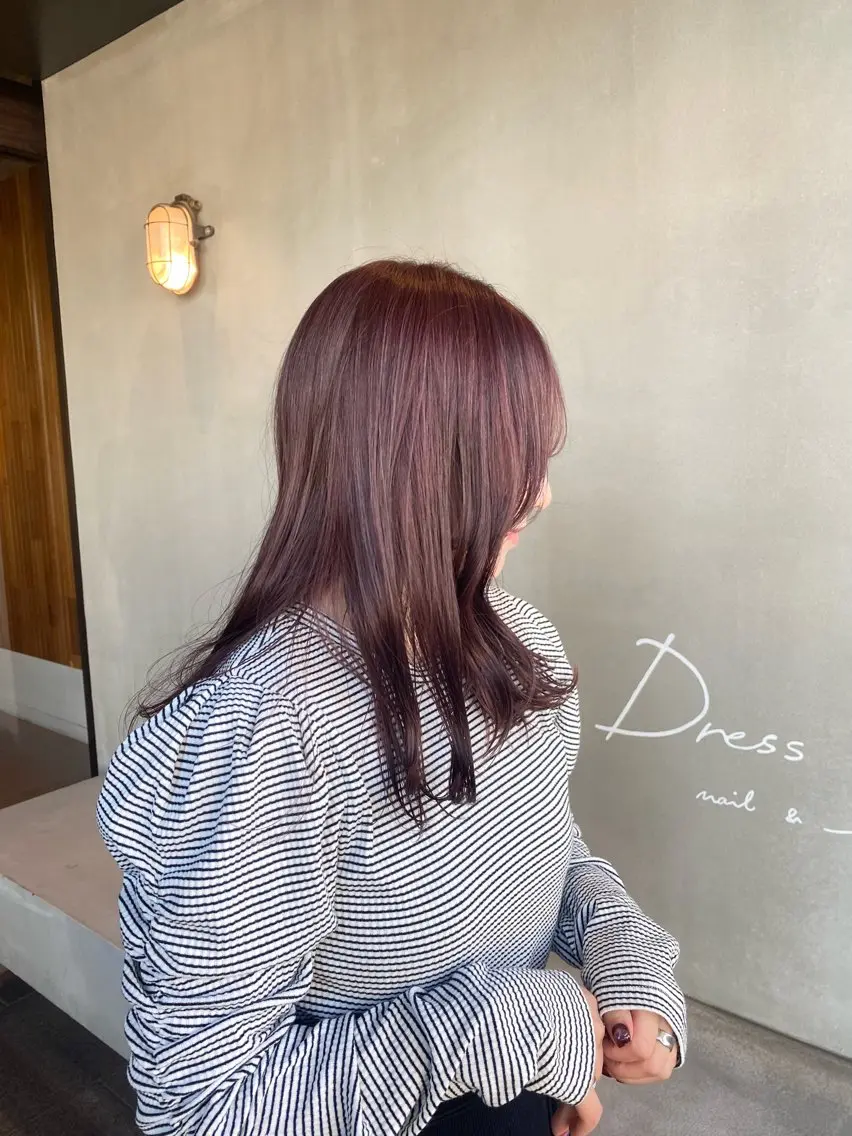 セミロング カラー ブラウンカラー ヘアカラー ピンクカラー/ mana🎀のヘアスタイル