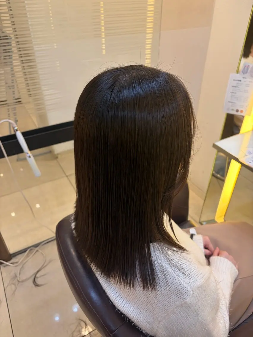 セミロング 顔周りカット カット 🎀ноиокa🎀 レイヤー×暖色カラーのヘアスタイル