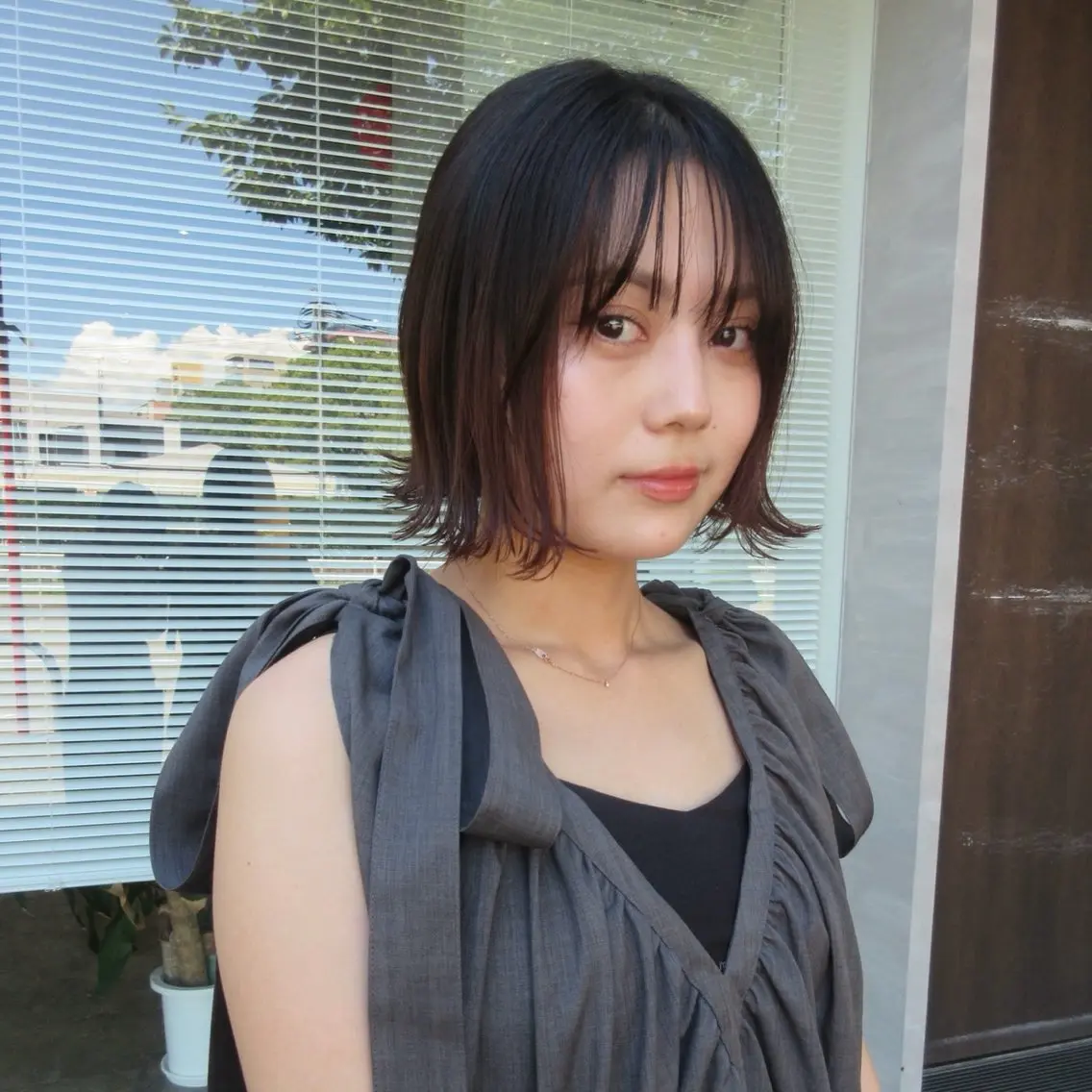 ショート ボブ 外ハネヘア qpula misuzuのヘアスタイル