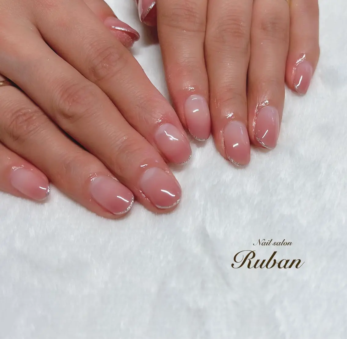 ネイル グラデーション オフィスネイル ピンク シンプルネイル ブライダルネイル Nail salon Rubanのネイルデザイン
