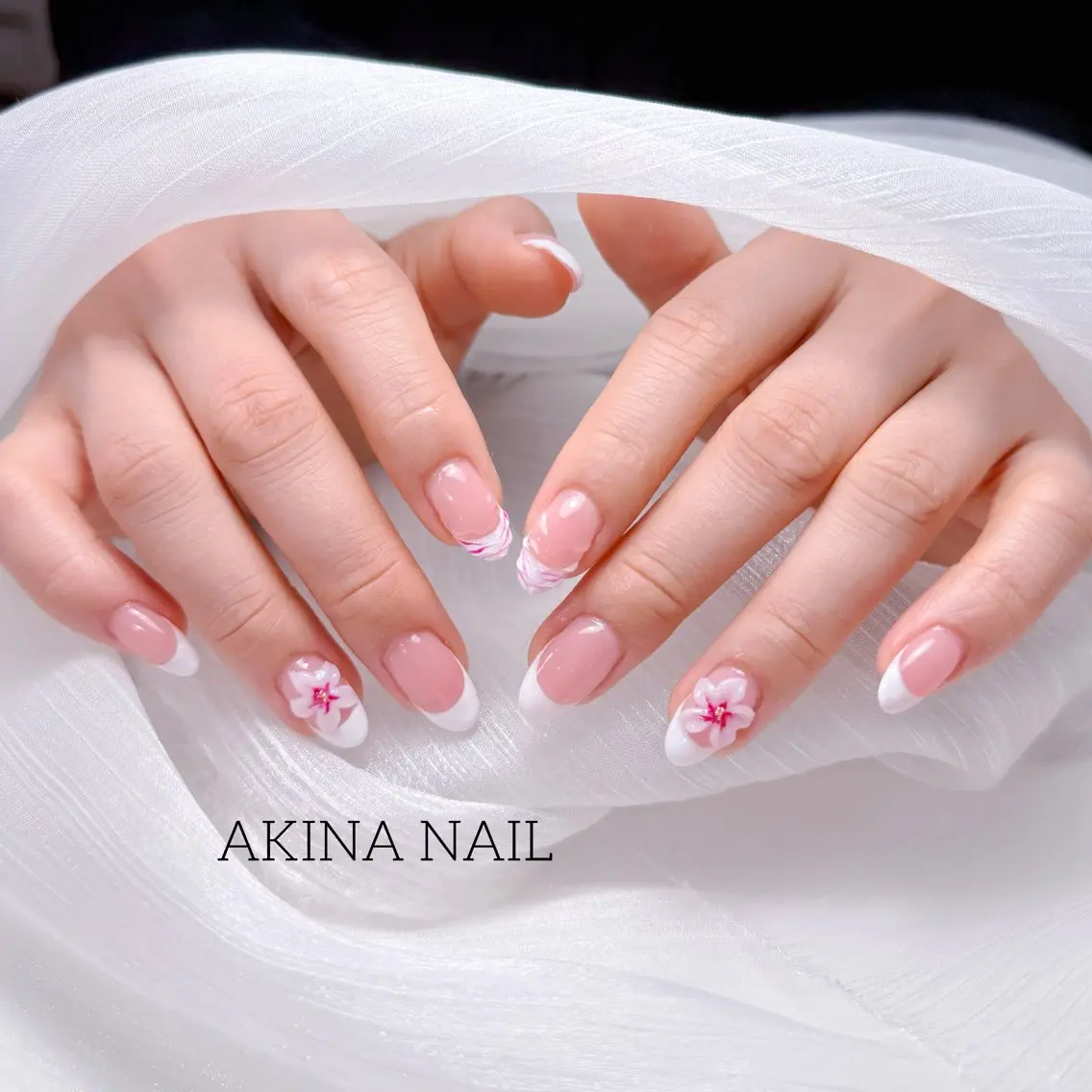 セミロング ハンドネイル Akina Nail 亀戸のネイルデザイン