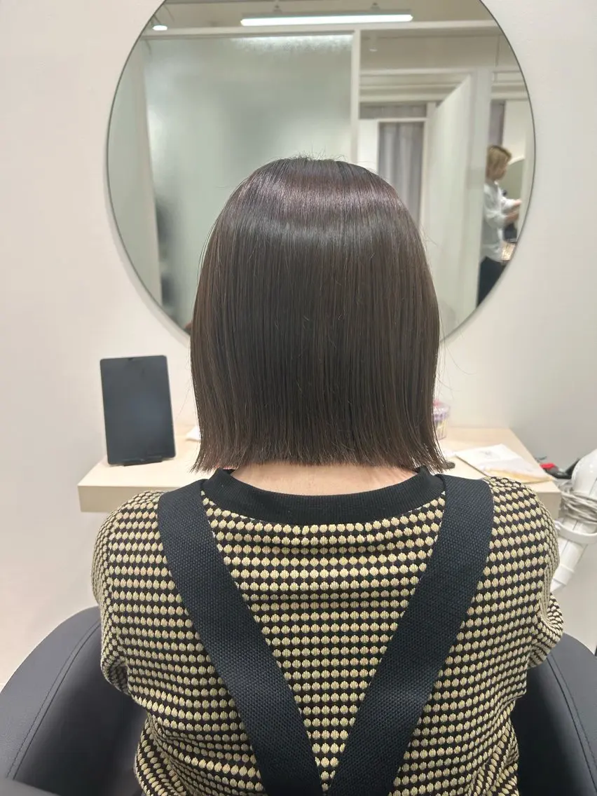 ショート カラー ベージュカラー 透明感カラー オリーブベージュ オリーブカラー ボブ カット ヘアカラー トリートメント 🌷MIREA🌷 LUANA 難波店のヘアスタイル
