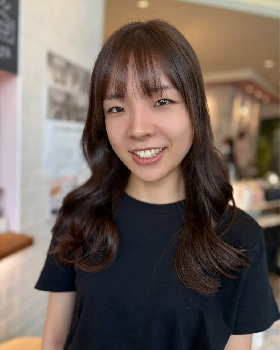 ロング カット ヘアカラー トリートメント 韓国風レイヤーカット 🇰🇷❕モカのヘアスタイル