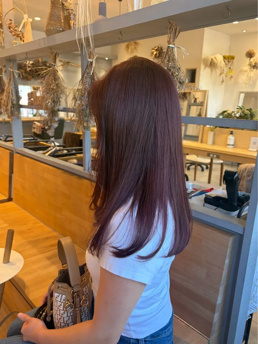ロング カラー カット ヘアカラー glad みさきのヘアスタイル