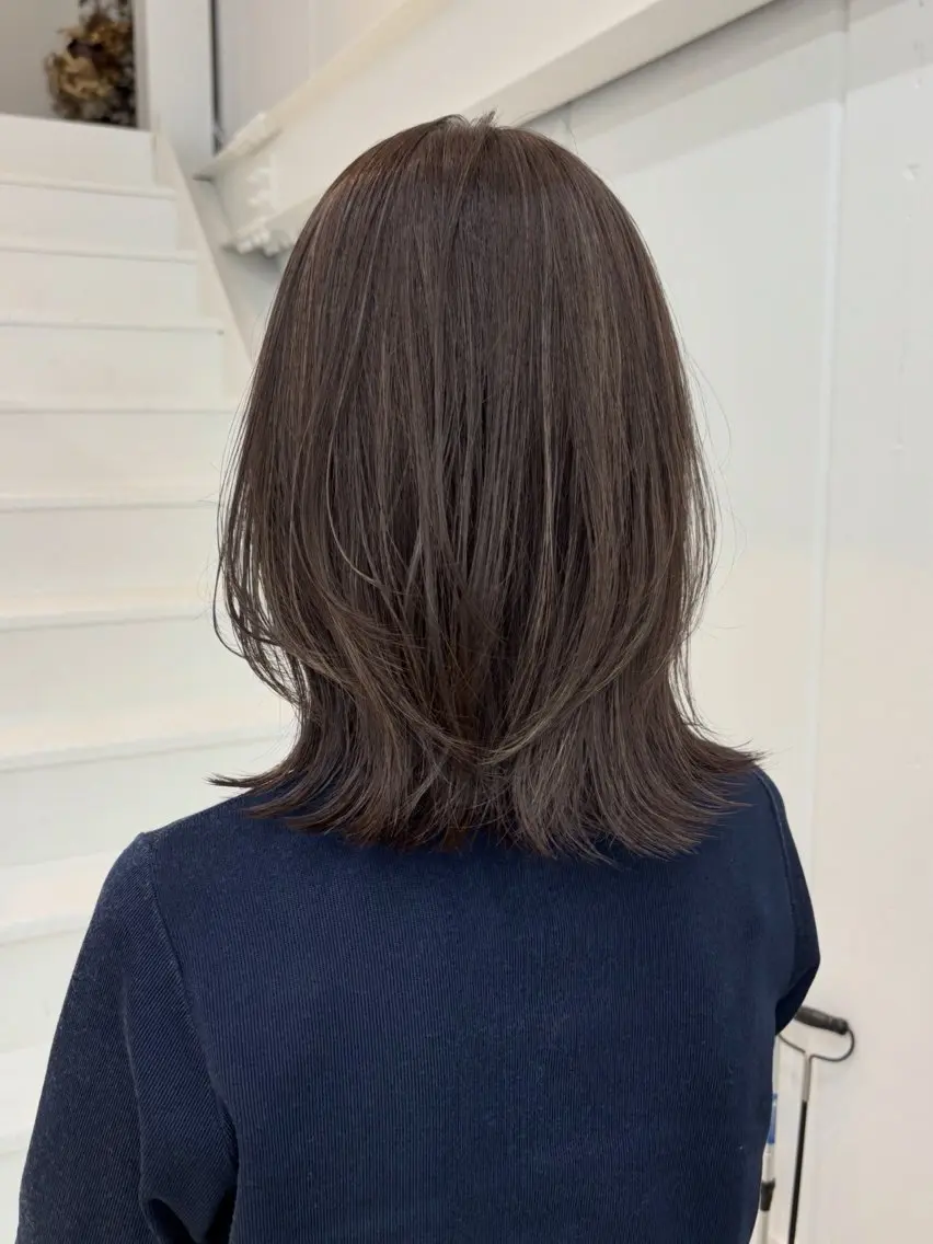 セミロング カラー カット ヘアカラー トリートメント enif ヤマグチアツコのヘアスタイル