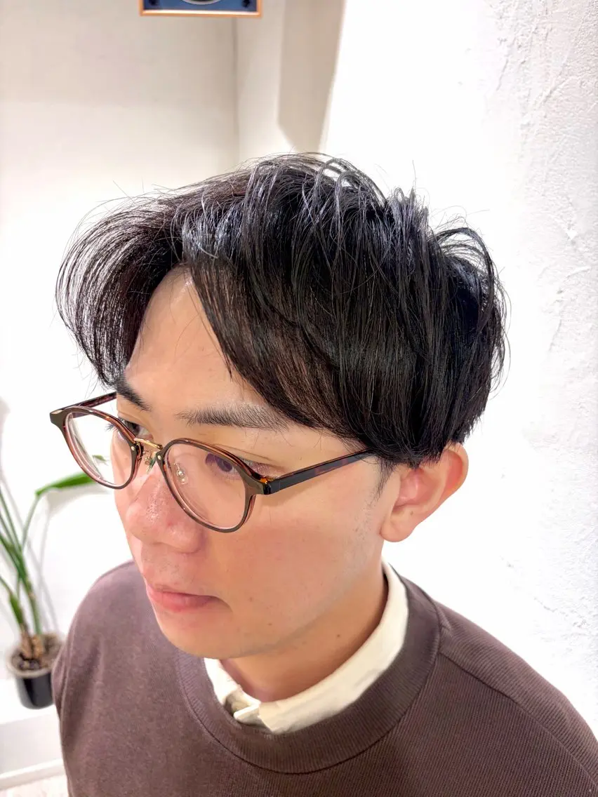 ショート パーマ メンズ メンズパーマ ニュアンスパーマ カット パーマ トリートメント 美容室stadium 横田ジュンコのヘアスタイル