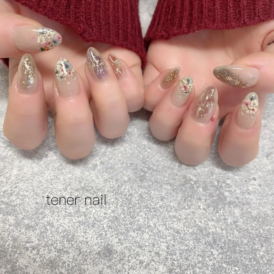 ネイル フラワーネイル ニュアンスネイル テネルネイル tener nailのネイルデザイン