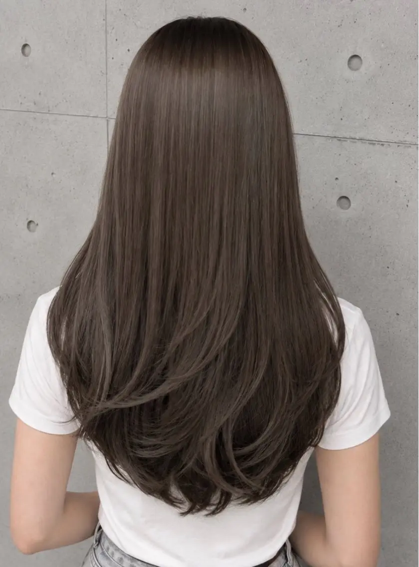 セミロング カラー ヘアアレンジ グレージュ くびれヘア 顔まわりレイヤー ハッシュカット 韓国風ヘア カット ヘアカラー トリートメント 🌫️大人韓国ヘア 🌫️naoyaのヘアスタイル