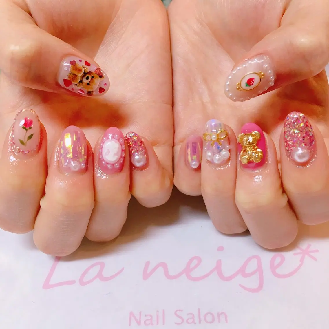 ネイル リボン La neige* yuki 🐩🌙のネイルデザイン