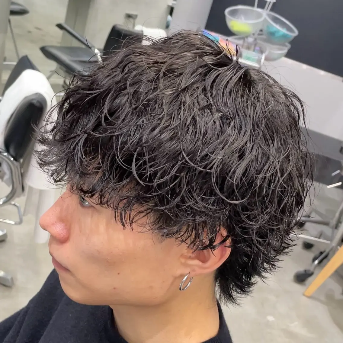ミディアム パーマ ヘアアレンジ メンズ fifth 石川 凪のヘアスタイル