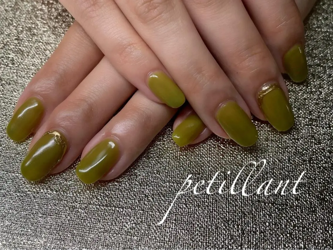 ネイル グリーン ピスタチオネイル nail salon petillantのネイルデザイン