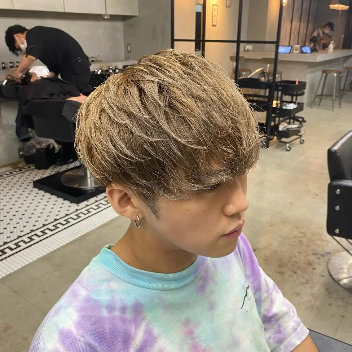 ショート カラー パーマ ヘアアレンジ メンズ カット トリートメント ヘアセット 🤍透明感カラー🤍 Ryujiのヘアスタイル