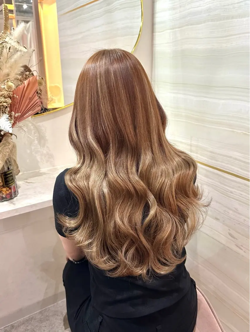 セミロング カラー パーマ ヘアアレンジ メンズ エクステ 🌱巴結生🌿グレー ジュ☁️ミルクティーのヘアスタイル