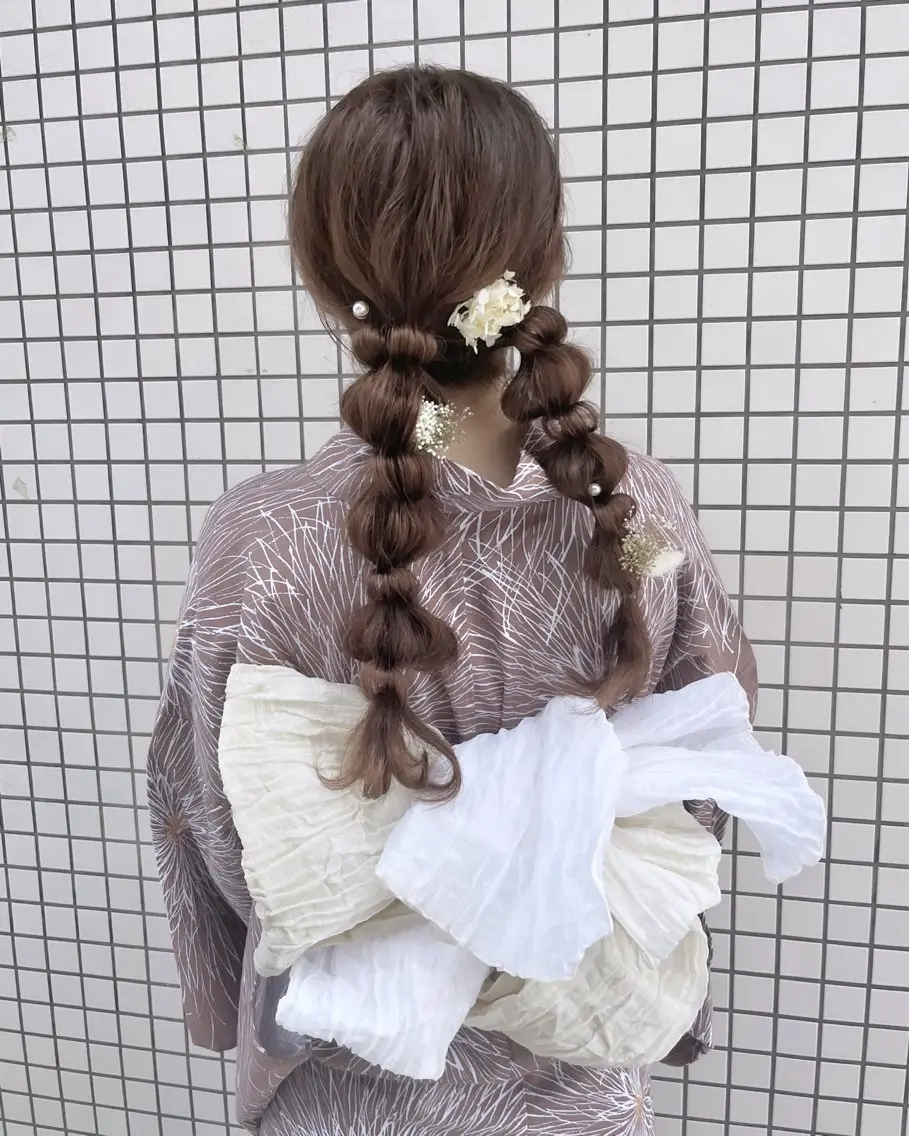 ロング ヘアアレンジ 着付け あんざき みわのヘアスタイル