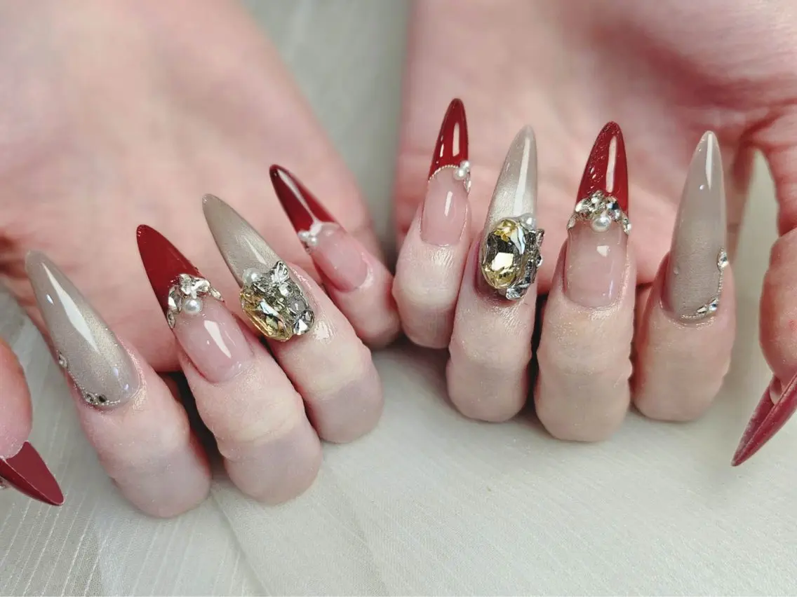 ネイル アートネイル フットネイル ジェルネイル ハート マグネットネイル Babarla Nailのネイルデザイン