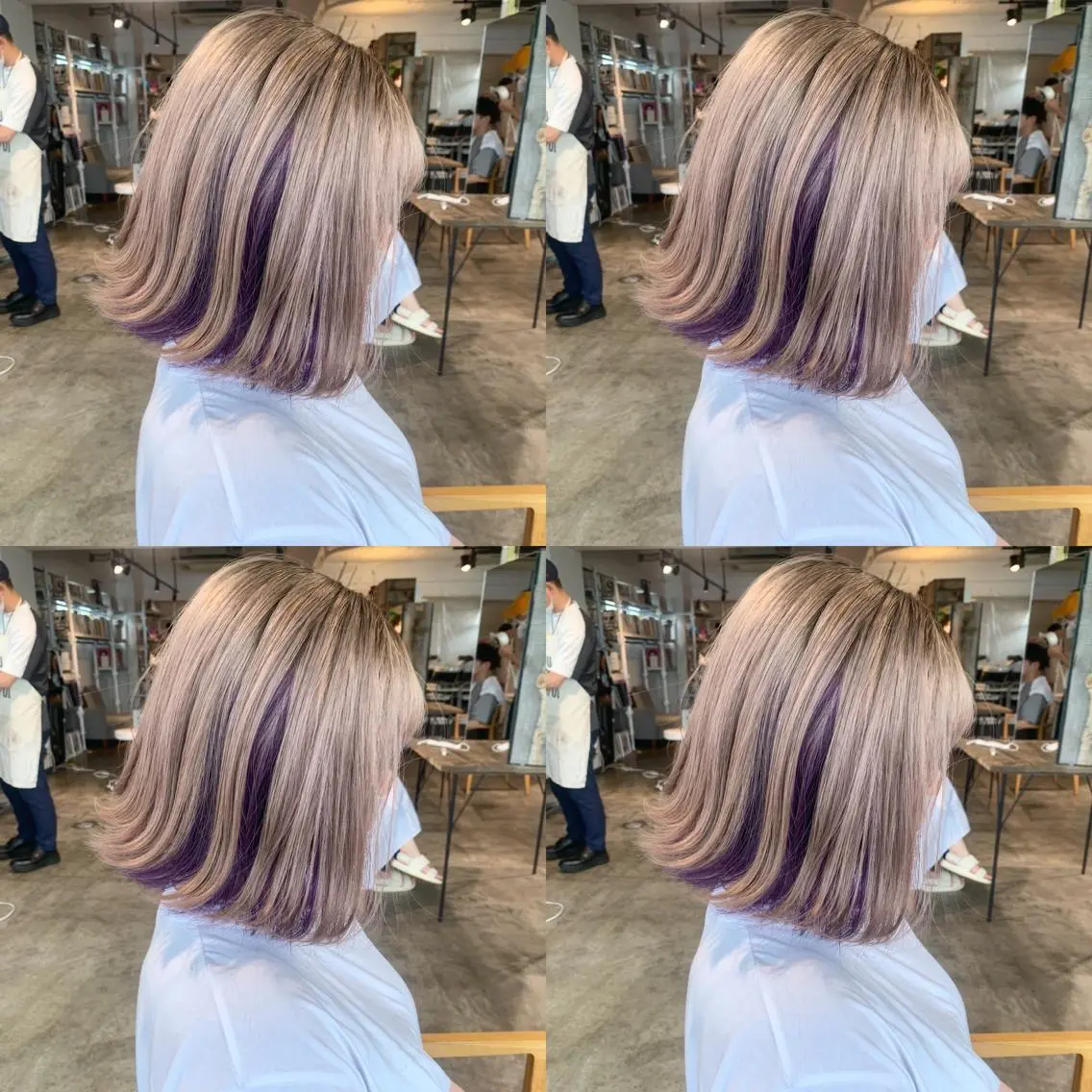 ミディアム カラー インナーカラー パープルカラー ヘアカラー トリートメント ヘアセット ✨艶ブリーチカラー ✨四ノ宮裕己のヘアスタイル