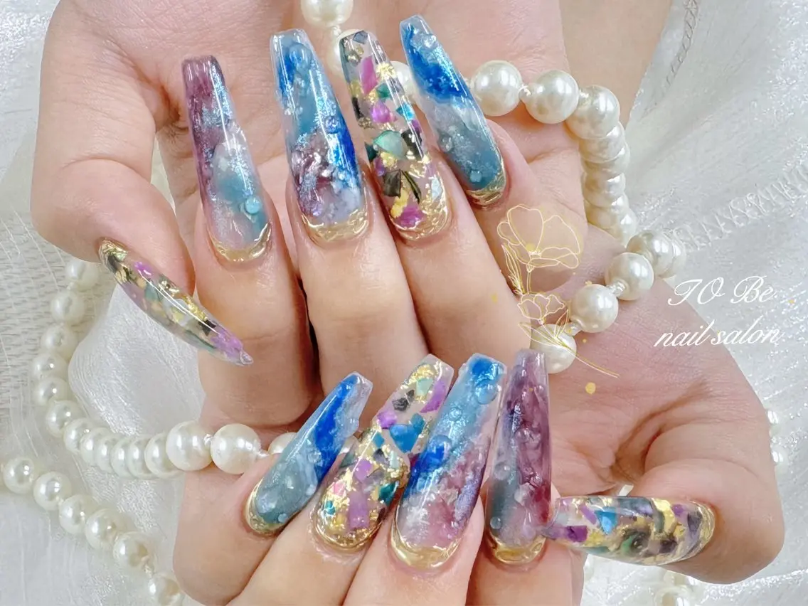 ロング ハンドネイル Nail Salon To Be珈月のネイルデザイン