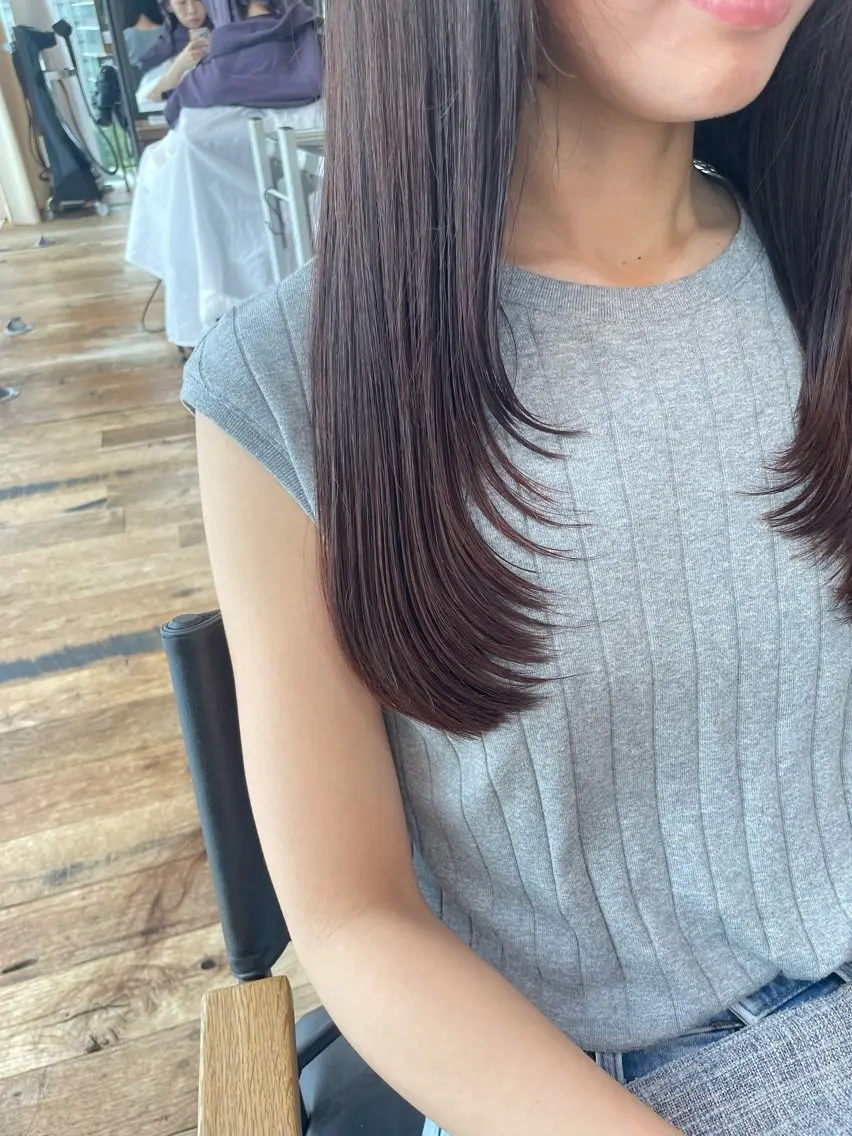 ロング 顔周りカット レイヤーカット 似合わせカット‪// 鶴我万唯華のヘアスタイル