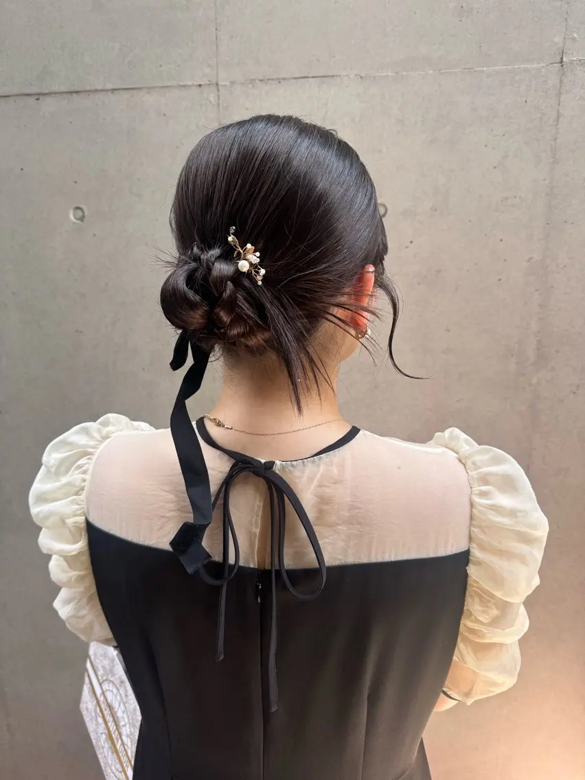 セミロング ヘアアレンジ ヘアセット 🎗️【ヘアセット 美眉】吉川玲🎗️のヘアスタイル