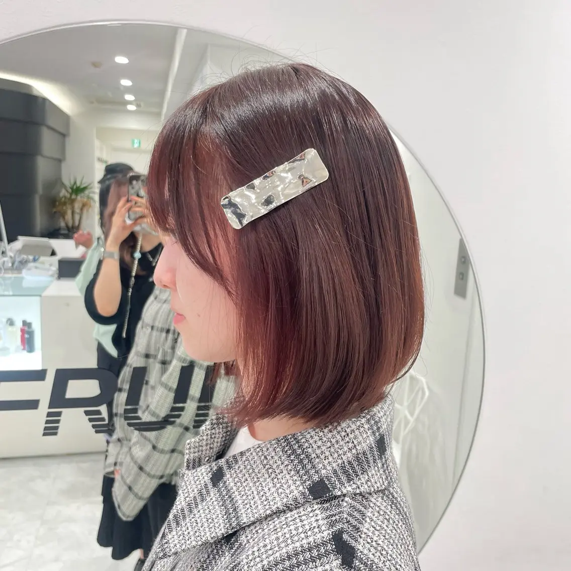 セミロング カラー ブラウンカラー ピンクカラー ピンクブラウン ラベンダー💜 グレージュ🩶のヘアスタイル