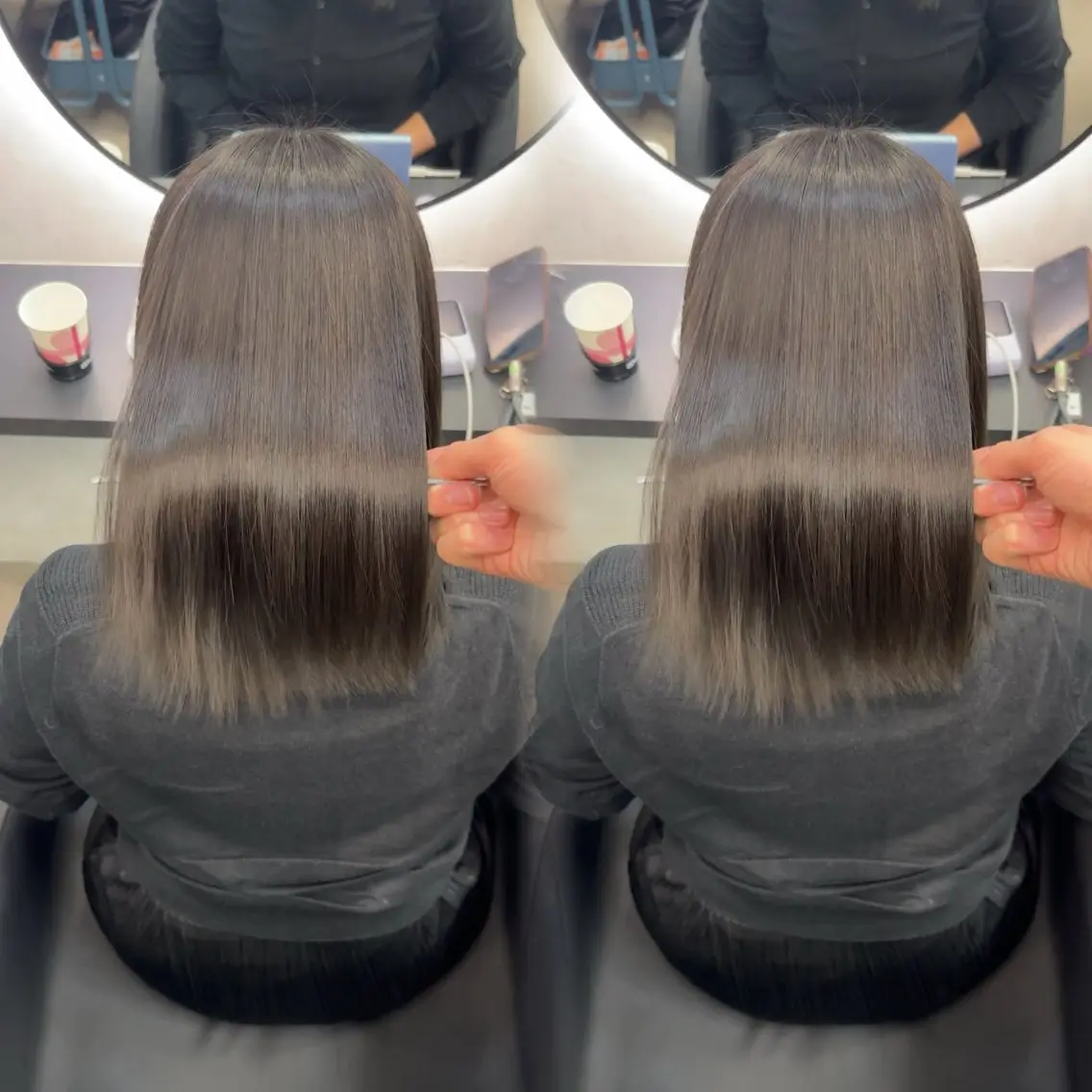 ミディアム カラー ヘアアレンジ カット ヘアカラー 縮毛矯正 トリートメント 新宿 /髪質改善/ レイヤー/ヒュウガのヘアスタイル