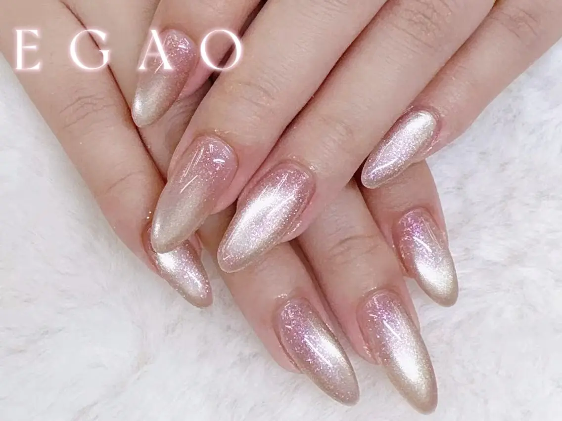 ネイル 長さ出し ジェルネイル 韓国ネイル マグネットネイル 持ち込み ハンドネイル EGAO NAIL 錦糸町店のネイルデザイン