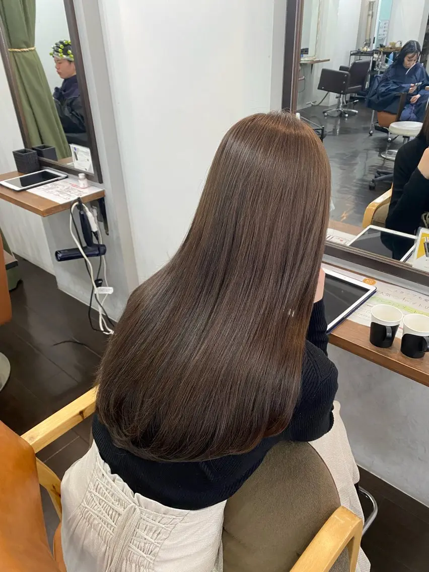 ロング カラー ヘアアレンジ アッシュ アッシュグレー アッシュグレージュ グレージュ 🍒ᩚ名駅/艶髪 縮毛矯正/あゆ🍒ᩚのヘアスタイル