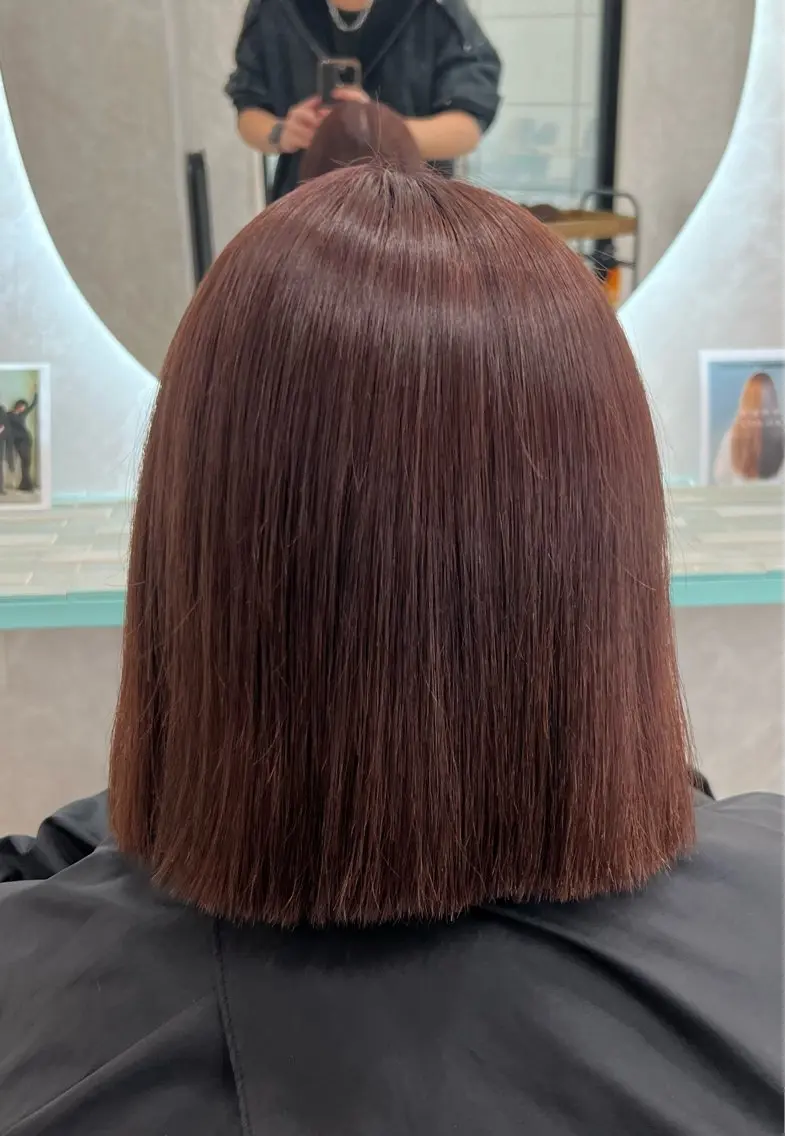 ショート カラー ボルドーカラー ブラウンカラー 近藤 叶大のヘアスタイル