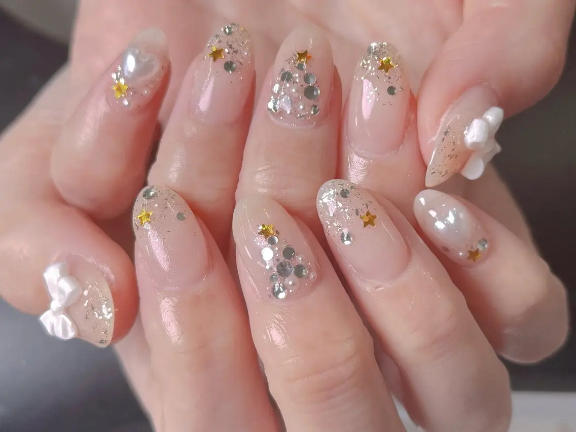 ネイル チークネイル 長さ出し フラッシュネイル フットネイル フレンチネイル ハンドネイル ハンドケア Nail&Eyela sh Nanaのネイルデザイン