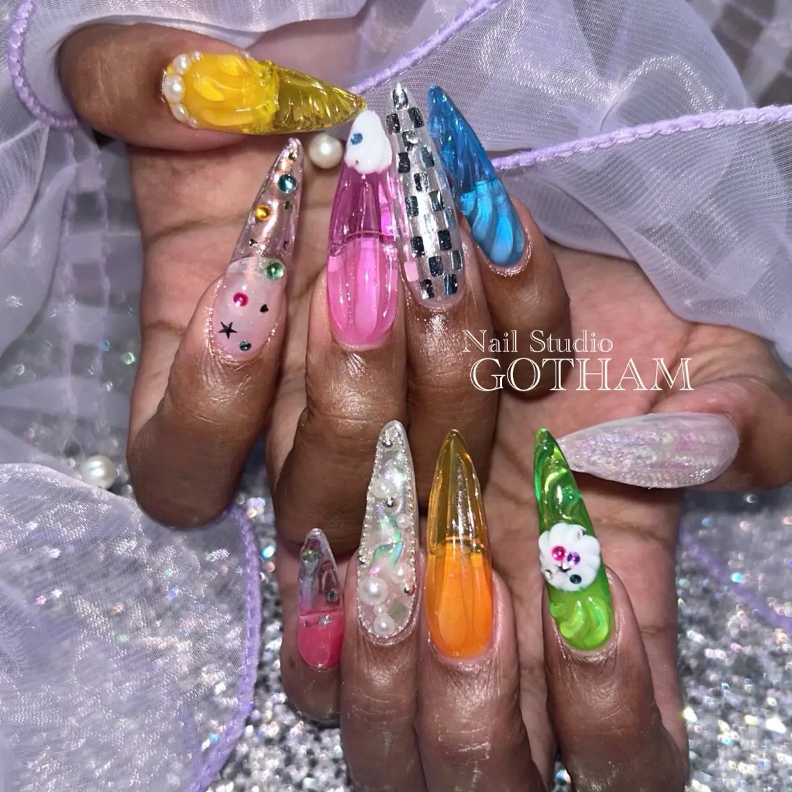 ネイル ハンドネイル 高円寺駅からすぐ🌈 ネイルGOTHAMのネイルデザイン