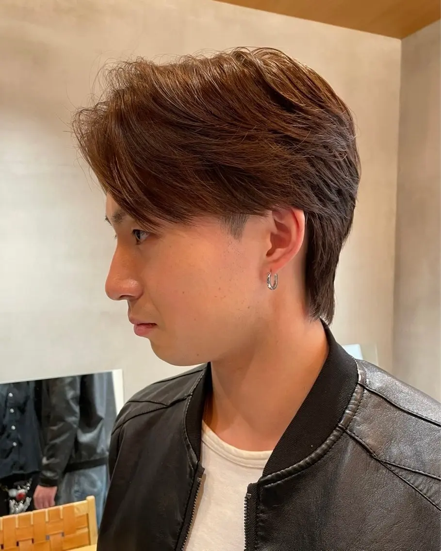 メンズ レイヤーカット 暖色カラーayuのヘアスタイル