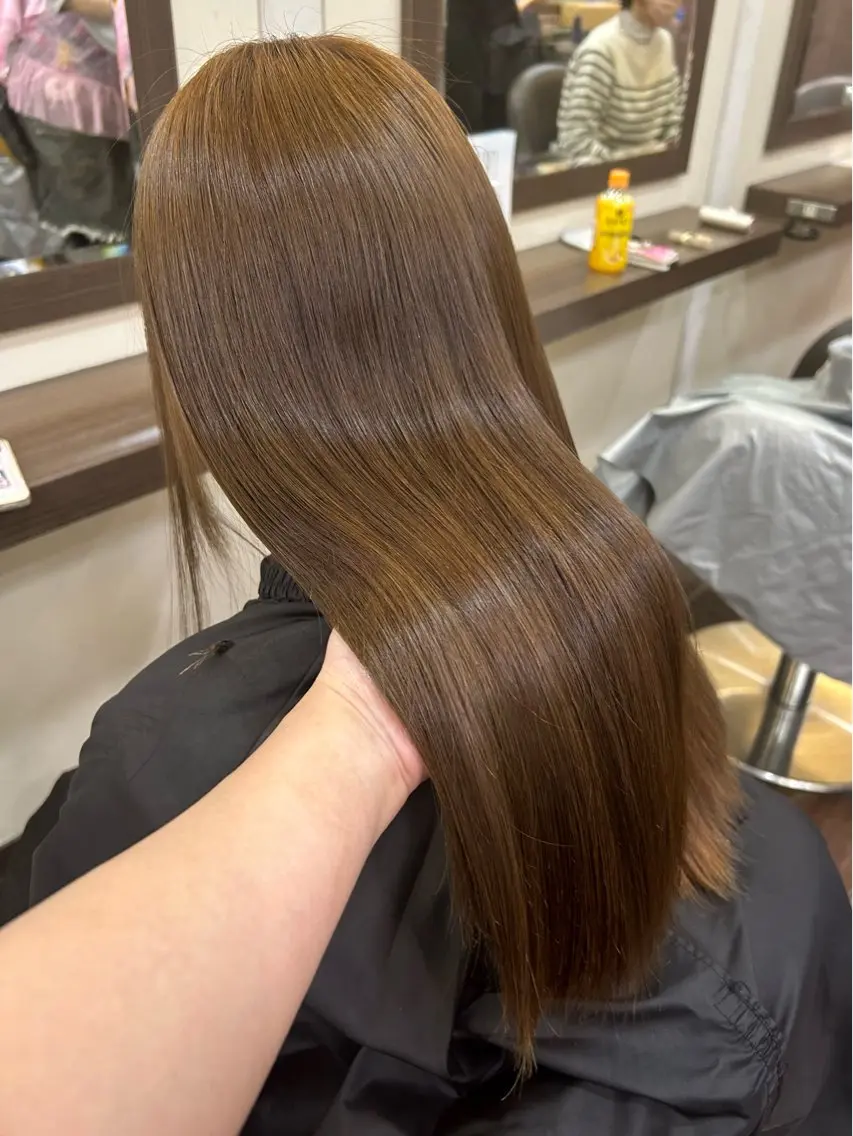 ロング カラー ブリーチ ダブルカラー ブリーチなしカラー 髪質改善 ネイル コトミ🐸のヘアスタイル