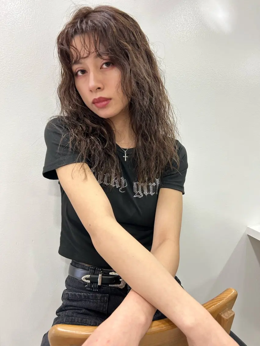 セミロング カラー パーマ yoda karenのヘアスタイル