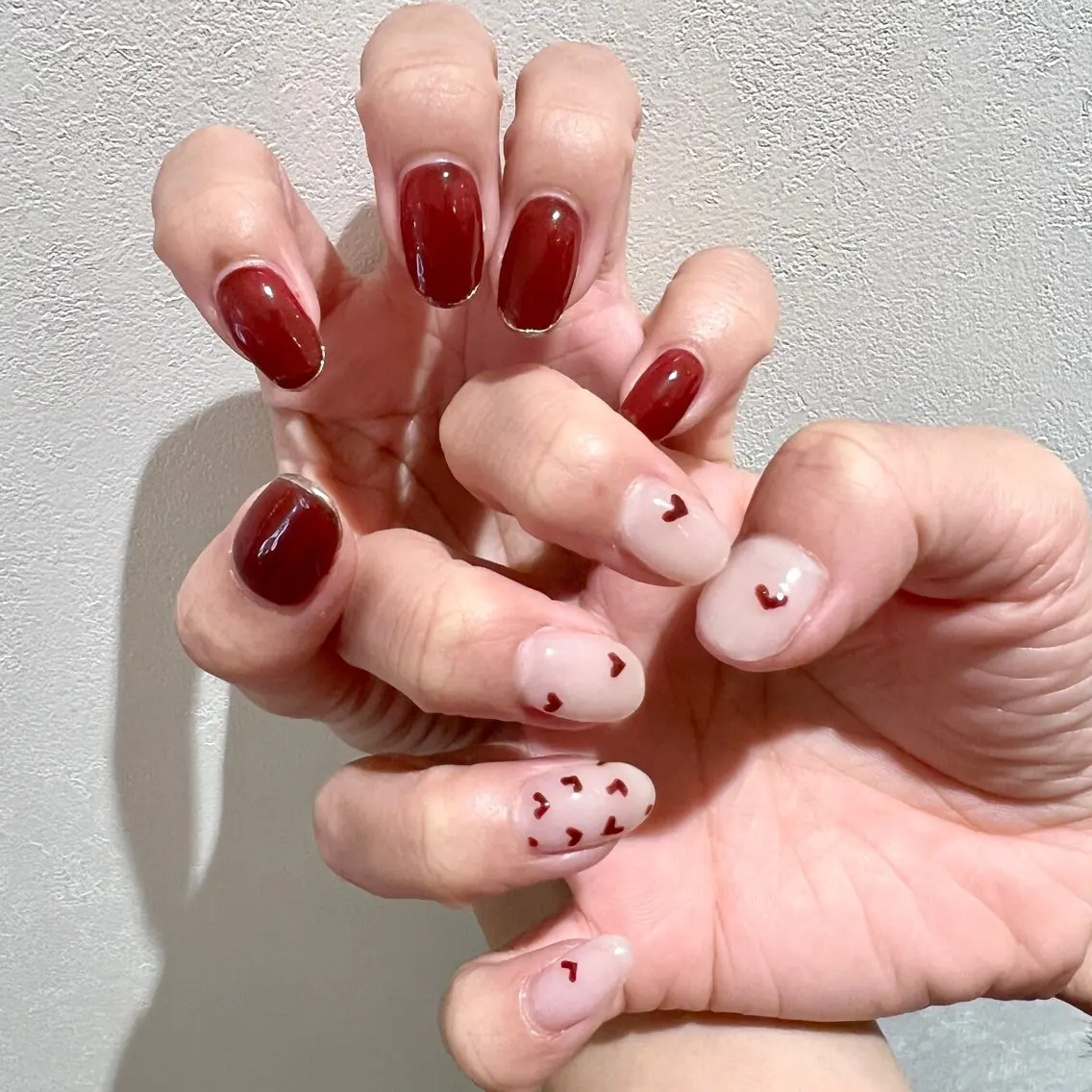 ネイル ハート バレンタイン ハンドネイル 【池袋】nuts nail なつみのネイルデザイン