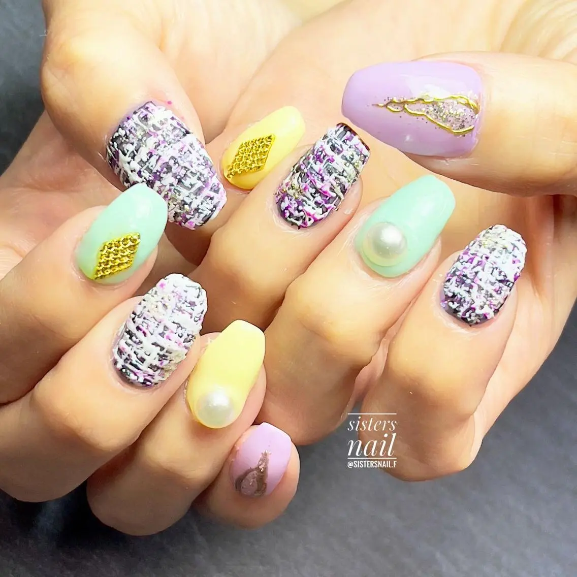 ネイル アートネイル 入学式 ジェルネイル 卒業式 キラキラネイル sisters nail.fのネイルデザイン