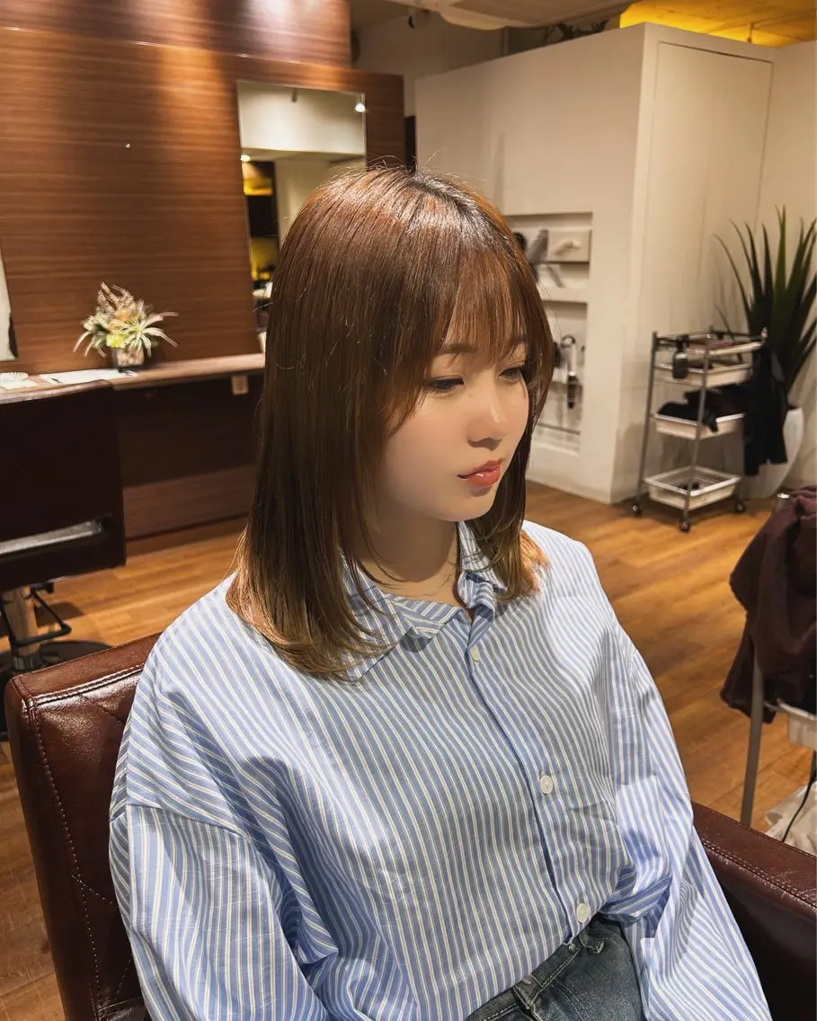 ミディアム 顔まわりレイヤー 顔周りカット レイヤーカット 🧡カラーモデル募集 /伊藤はるか🧡のヘアスタイル