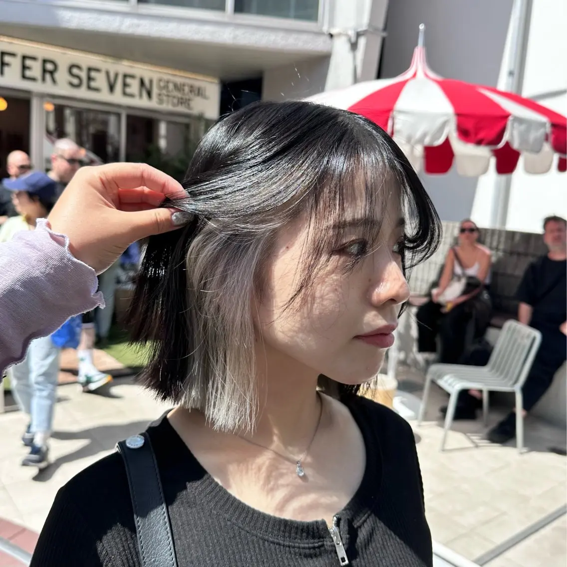 ミディアム カラー ヘアアレンジ イヤリングカラー 🎀モテ暖色× エクステ🎀あかりのヘアスタイル